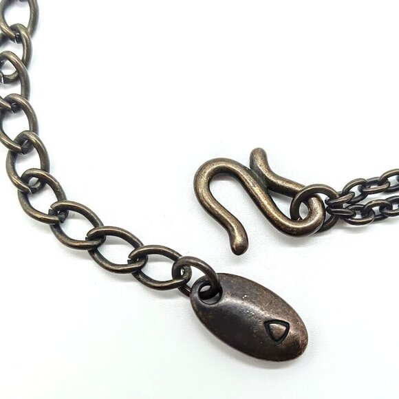 Vintage Matte Bronzed Oval Filigree Metal Beaded Belt - Picture 4 of 4